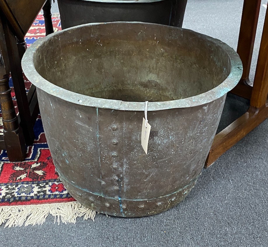 A large Victorian copper copper, diameter 56cm, height 40cm